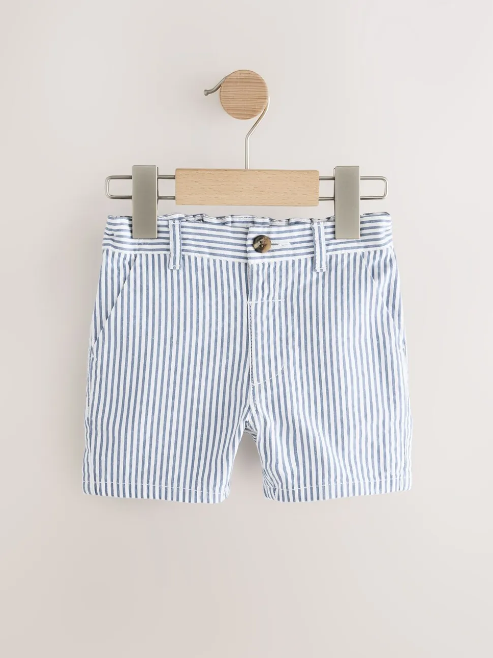 Marineblauw/kiezelkleurig/Strepen - Verpakking van 3 chinoshorts (3mnd-7jr)