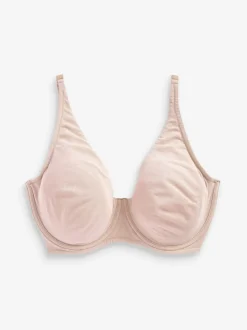 Marineblauw/roze/wit - DD+ ultiem comfort beha's van katoenmix verpakking van 3