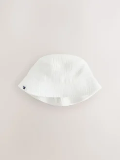 Marineblauw/wit - 2 Pack Baby Bucket Hat (0mths-2yrs)