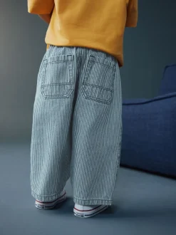 Marineblauw/wit - Jeans met wijde pijpen (3 mnd-7 jr)