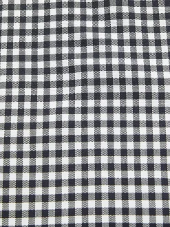 Marineblauw-wit ginghamruitje - Strijvrij Oxford overhemd met korte mouwen en knopen