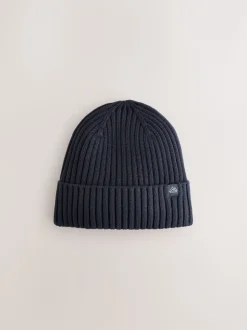 Marineblauw/zwart - Set van 3 gebreide beanie-mutsen (1-16jr)