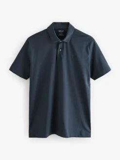Marineblauw/zwart/grijs/wit/saliegroen - Slim Fit - Set van 5 jersey poloshirts met korte mouwen