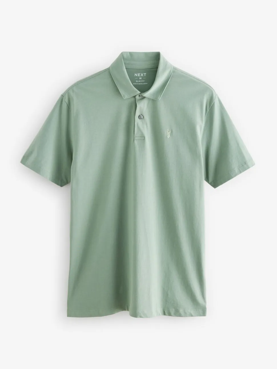 Marineblauw/zwart/grijs/wit/saliegroen - Slim Fit - Set van 5 jersey poloshirts met korte mouwen
