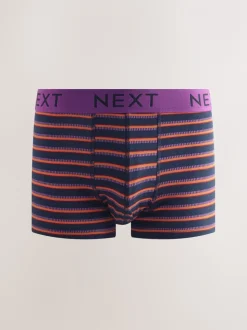 Marine/Bordeauxrode Strepen - Verpakking van 8 - 5 Hipsterboxershorts