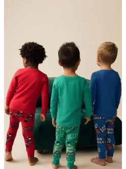 Marvel Rood/groen/blauw - Verpakking van 3 knusse pyjama's (9 mnd-8 jr)
