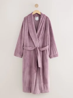 Mauve-paars - Studio Cosy Ribbed Dressing Gown