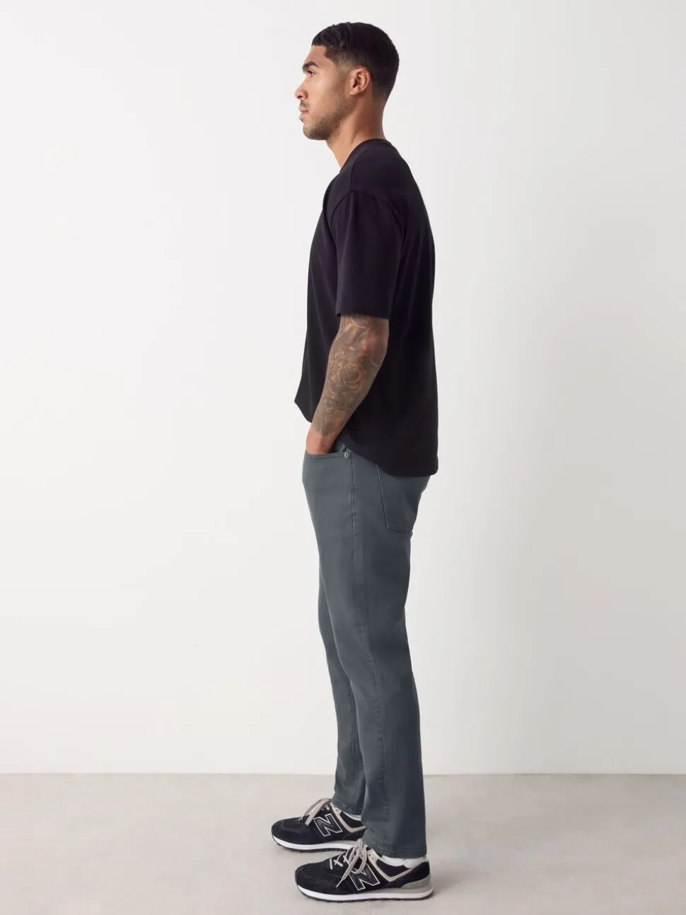 Medium blauwgrijs - Enkele - Slim fit klassieke stretchy jeans