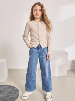 Medium denimblauw - Jeans met wijde pijpen (3-16 jr)