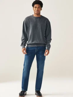 Mediumblauw - Enkele - Slim fit klassieke stretchy jeans