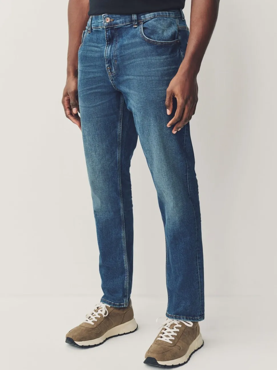 Mediumblauw - Slim Fit - Authentieke stretch denim jeans