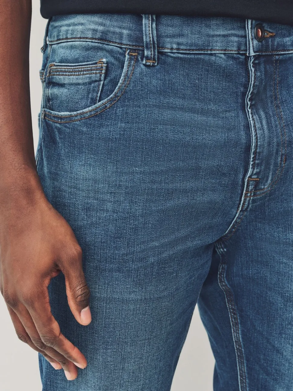 Mediumblauw - Slim Fit - Authentieke stretch denim jeans
