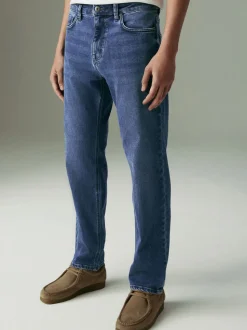 Mediumblauw - Straight fit - Motionflex jeans