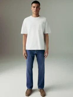 Mediumblauw - Straight fit - Motionflex jeans