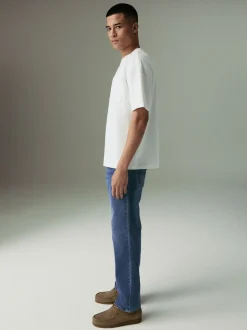 Mediumblauw - Straight fit - Motionflex jeans