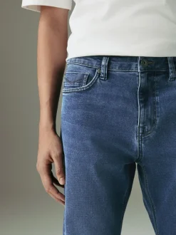 Mediumblauw - Straight fit - Motionflex jeans
