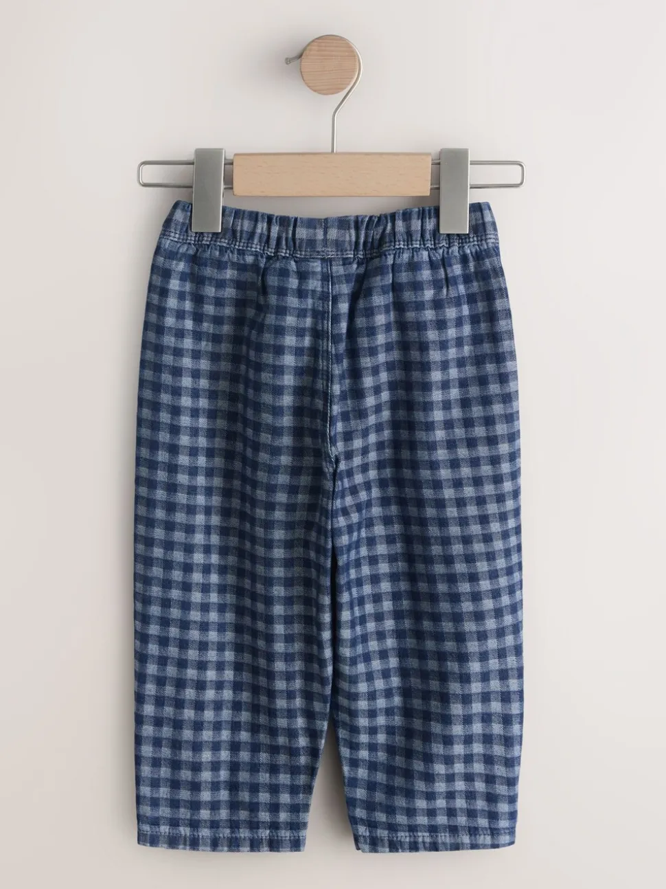Mediumblauw geruit - Barrel jeans (3mnd -7jr)