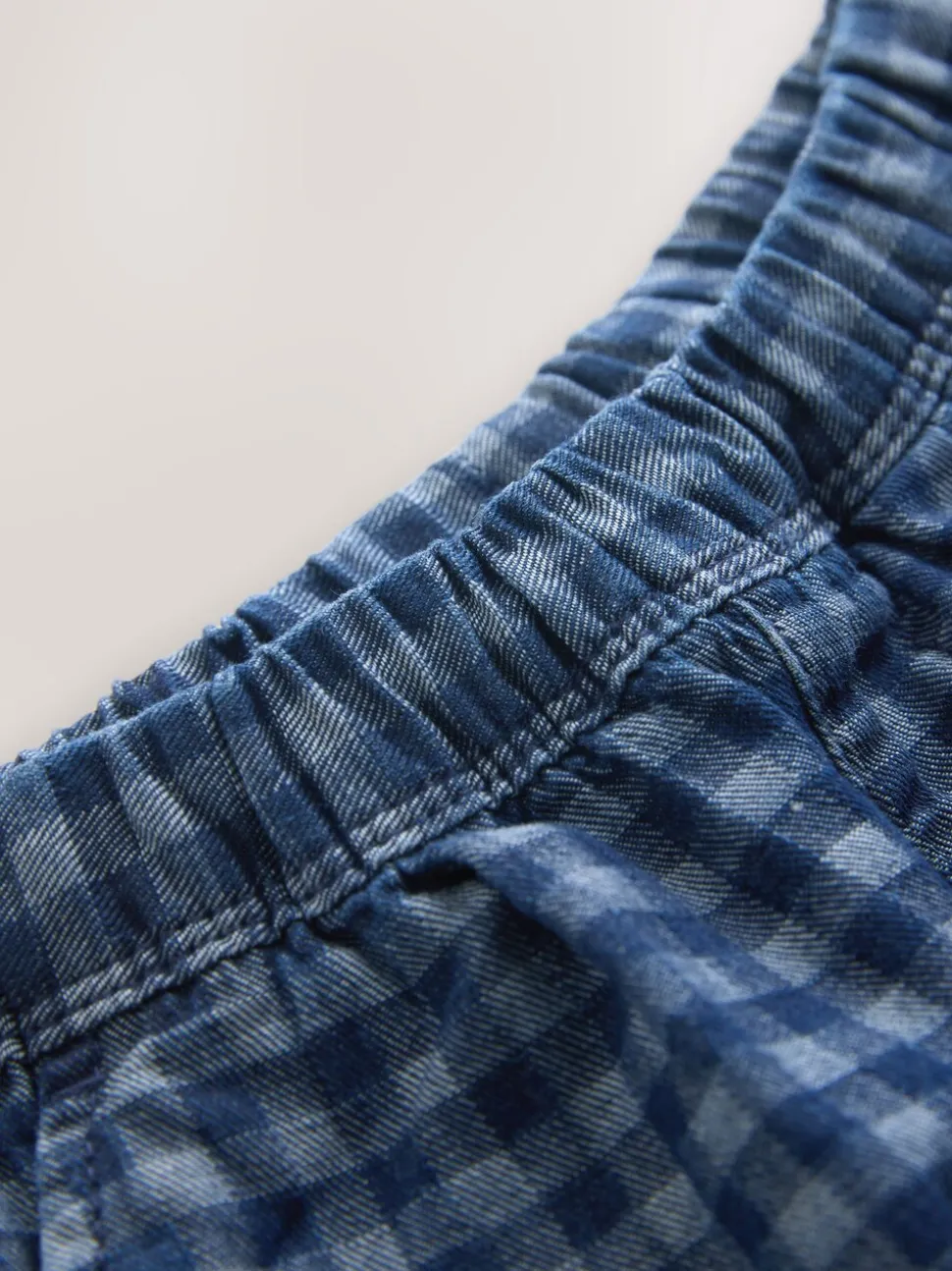 Mediumblauw geruit - Barrel jeans (3mnd -7jr)