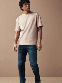 Medium-indigoblauw - Straight fit - Motionflex jeans