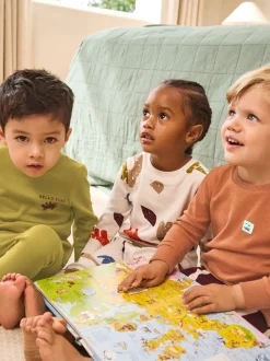 Meerdere felle kleuren met dino - Verpakking van 3 knusse pyjama's (9 mnd-10 jr)