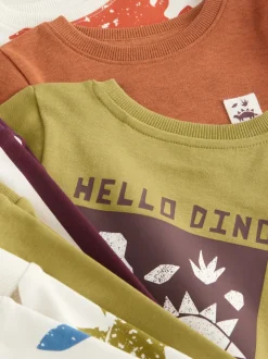 Meerdere felle kleuren met dino - Verpakking van 3 knusse pyjama's (9 mnd-10 jr)