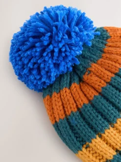 Meerdere kleuren - 2 -delige Set met geborduurde Pompon Muts en Wanten (3mnd -10jr)