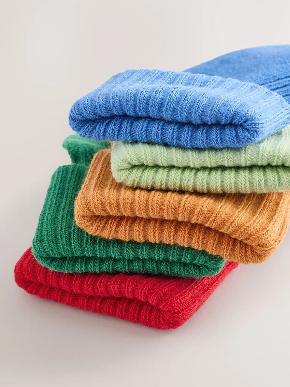 Meerkleurig - Set van 5 paar babysokken met omgerolde rand (0 mnd-2 jr)
