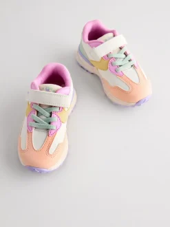Meerkleurig - Sneakers met elastische veters en klittenbandsluiting