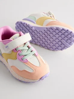 Meerkleurig - Sneakers met elastische veters en klittenbandsluiting