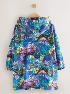 Meerkleurig gamer - Fleece deken met capuchon (3-16jr)