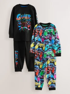 Meerkleurig gamer - Verpakking van 2 pyjama's met lange mouwen (3-16 jr)