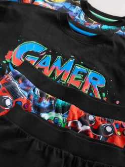 Meerkleurig gamer - Verpakking van 2 pyjama's met lange mouwen (3-16 jr)