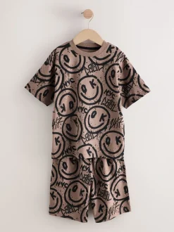 Meerkleurig graffiti - 100% katoenen korte pyjama set van 3 (4 - 16 jr)