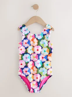 Meerkleurig met bloemen - Scallop Edge Swimsuit (3-16yrs)