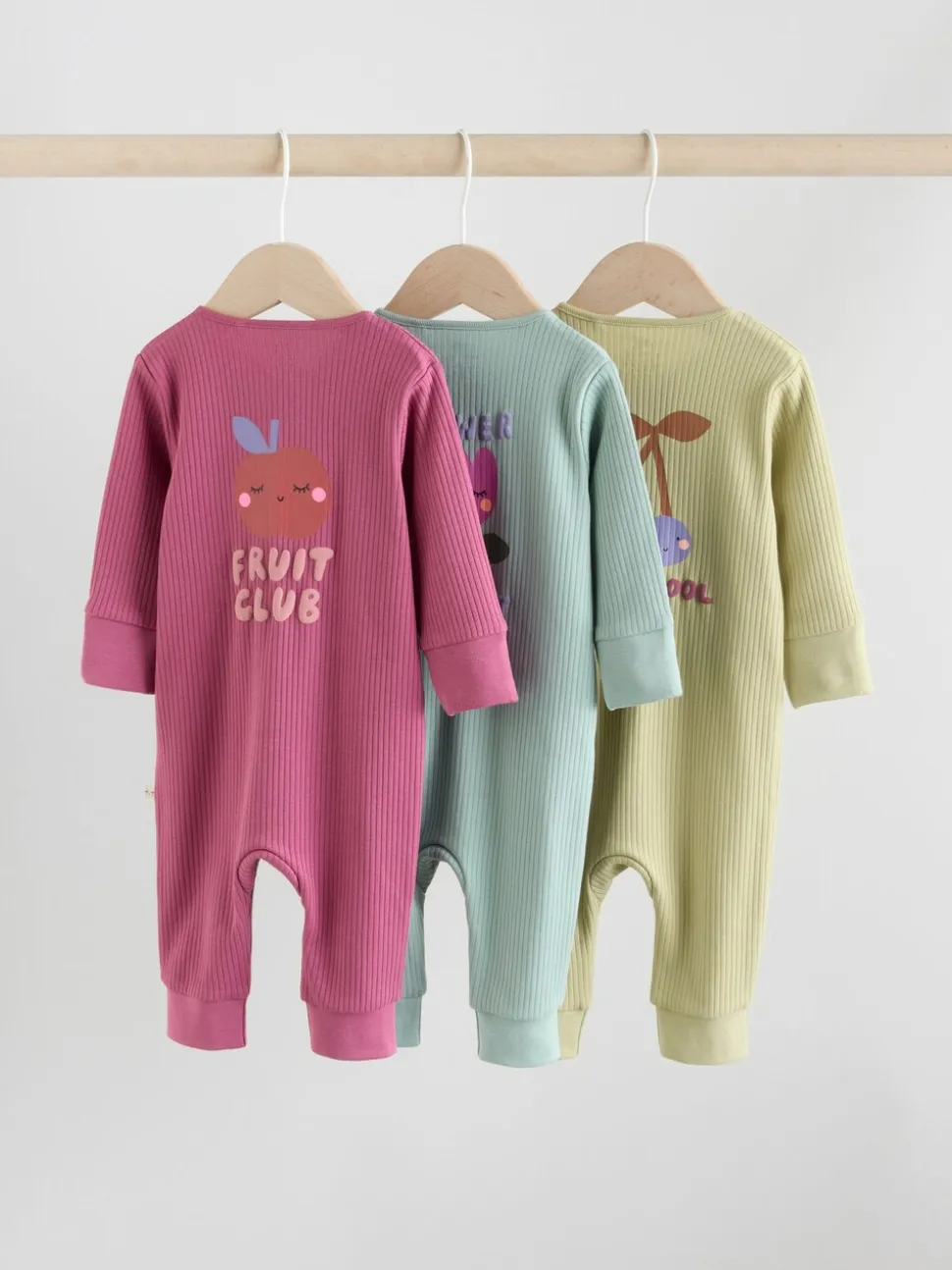 Meerkleurig met bloemenprint - Verpakking van 3 babyslaappakjes met tweewegrits (0 mnd - 3 jr)