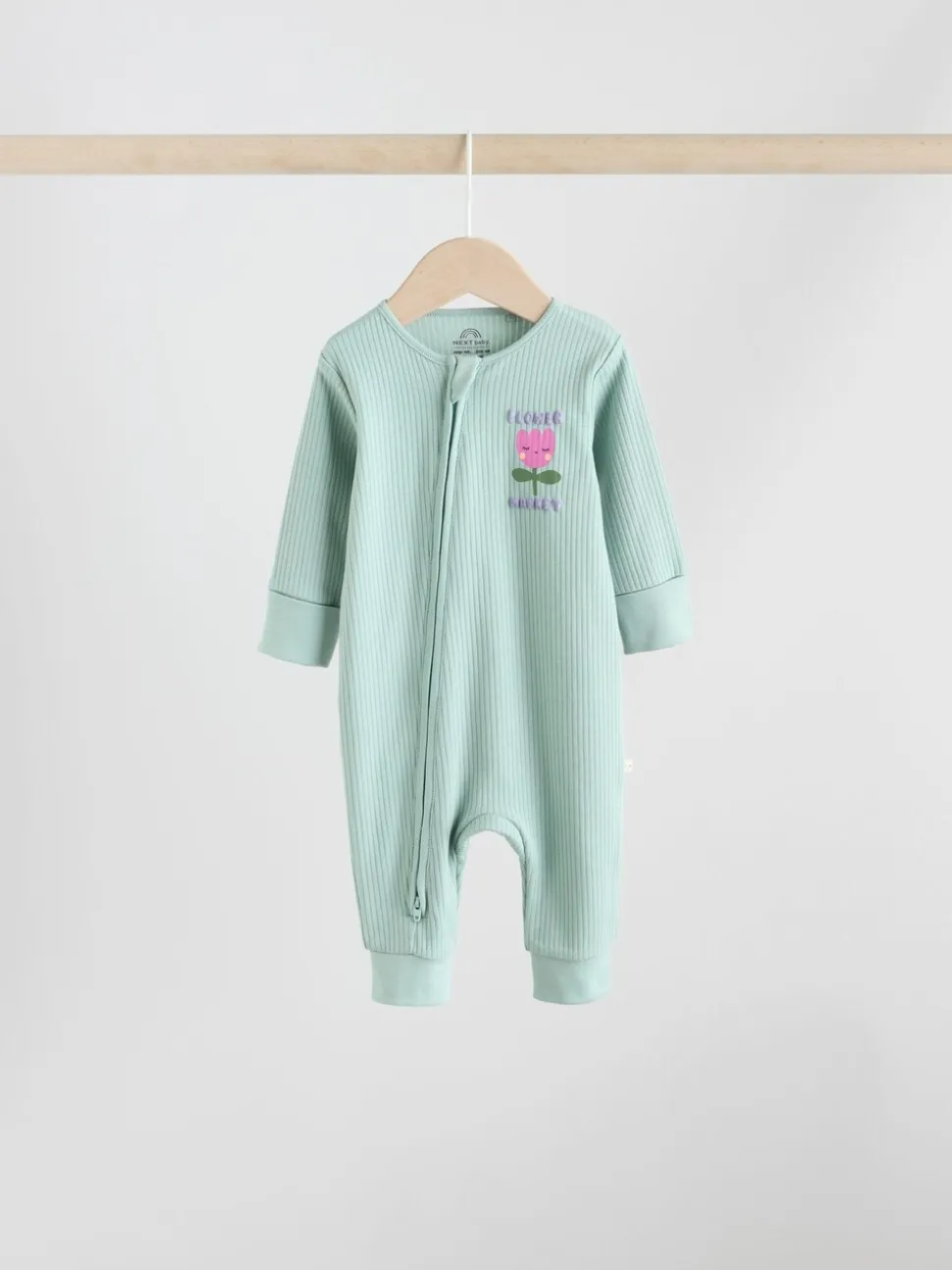 Meerkleurig met bloemenprint - Verpakking van 3 babyslaappakjes met tweewegrits (0 mnd - 3 jr)