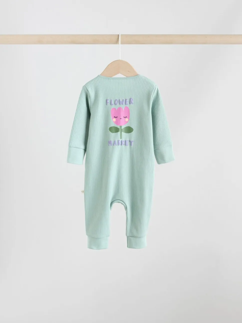 Meerkleurig met bloemenprint - Verpakking van 3 babyslaappakjes met tweewegrits (0 mnd - 3 jr)