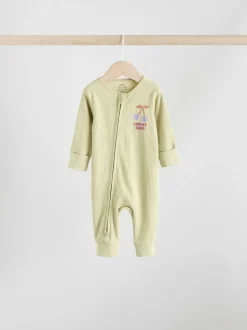 Meerkleurig met bloemenprint - Verpakking van 3 babyslaappakjes met tweewegrits (0 mnd - 3 jr)