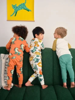Meerkleurig met dinosaurussen - Verpakking van 3 knusse pyjama's (9 mnd-10 jr)