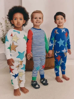 Meerkleurig sterren  - Verpakking van 3 knusse pyjama's (9 mnd-10 jr)