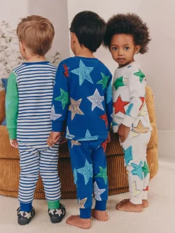 Meerkleurig sterren  - Verpakking van 3 knusse pyjama's (9 mnd-10 jr)