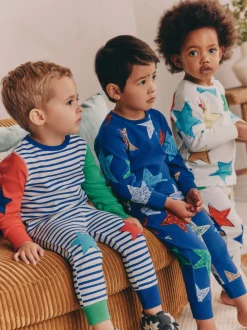 Meerkleurig sterren  - Verpakking van 3 knusse pyjama's (9 mnd-10 jr)