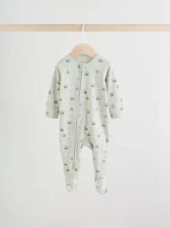 Meerkleurig voertuigen  - Verpakking van 3 babyslaappakjes met tweewegrits (0 mnd - 2 jr)