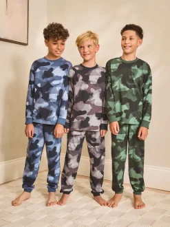 Meerkleurige camouflageprint - Verpakking van 3 pyjama's met lange mouwen (3-16 jr)