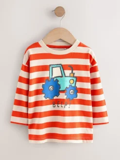 Meerkleurige Digger - Set van 3 T-shirts met grafische print en lange mouwen (3mnd-7jr)