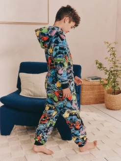 Meerkleurige Gamer - Fleece onesie (3-16 jr)