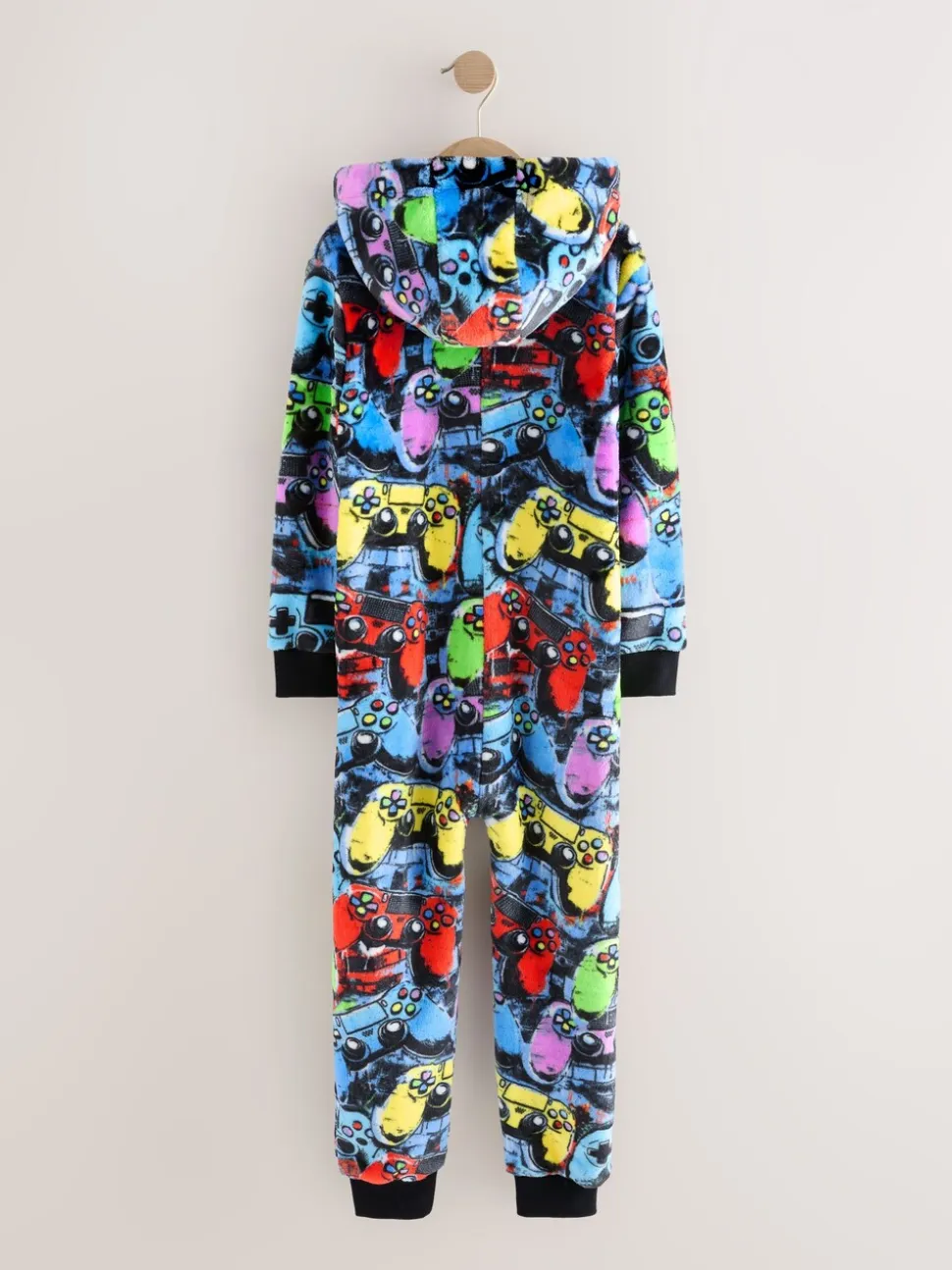 Meerkleurige Gamer - Fleece onesie (3-16 jr)