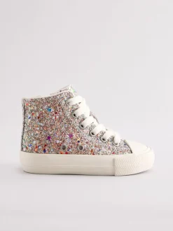 Meerkleurige glitter - Hoge sneakers