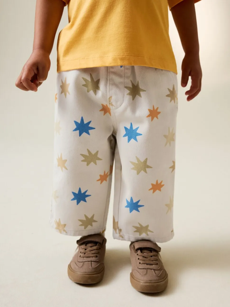 Meerkleurige sterrenprint - Wijde broek met elastische taille (3mnd-7jr)