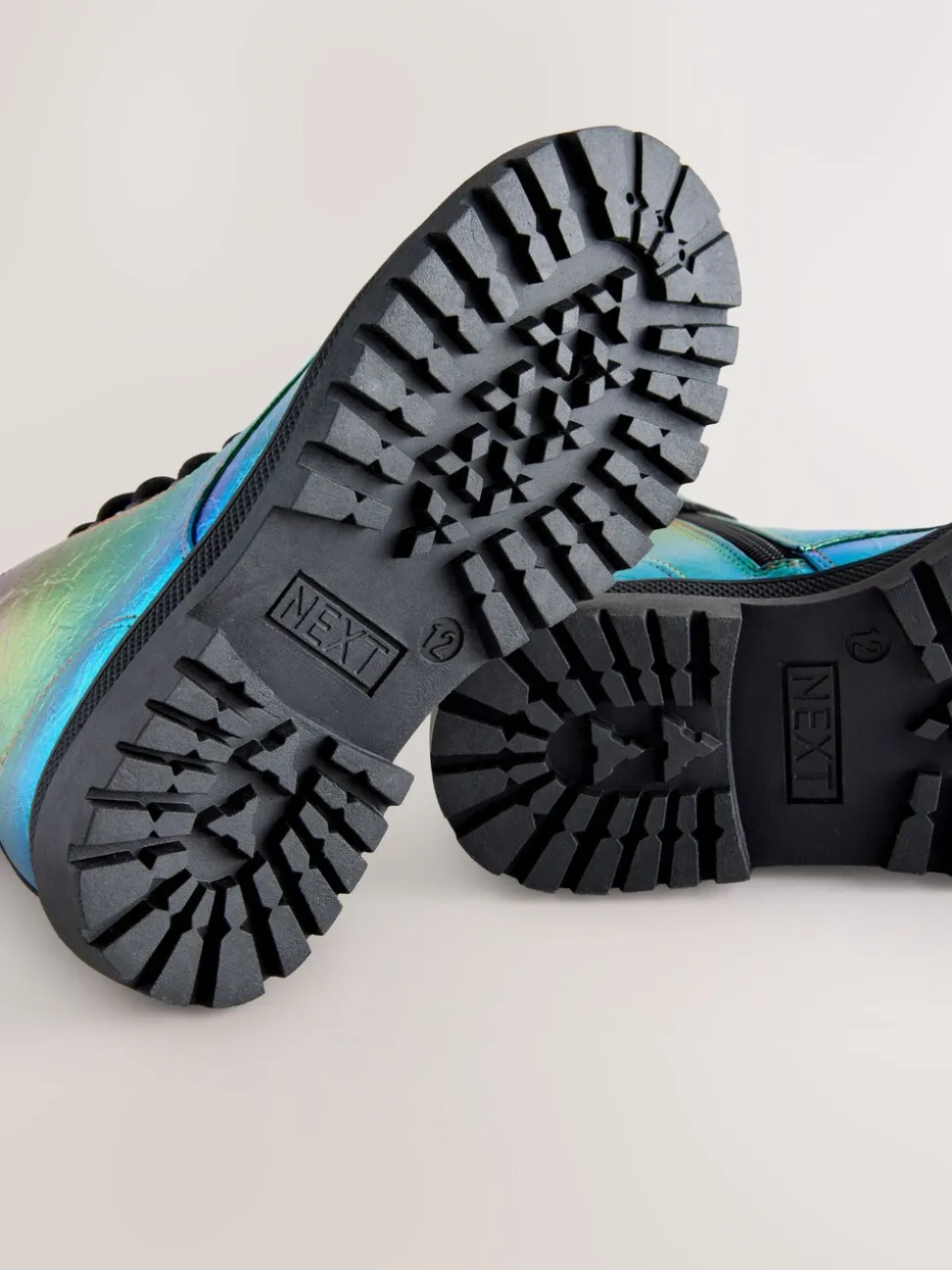 Metallic regenboog - Warmgevoerde enkellaarzen met veters
